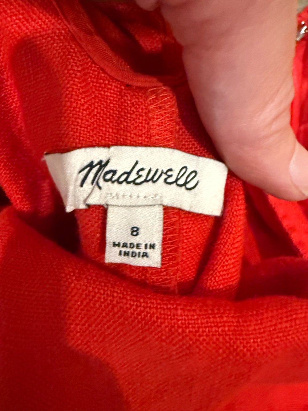 Madewell Cross-Back A-Line Mini Dress in Linen Red SZ 8 MSRP $98 - Picture 5 of 6